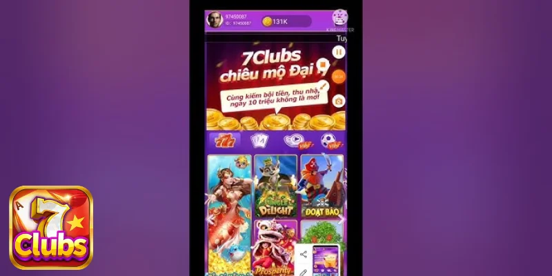 Nhận thông báo trực tiếp từ ứng dụng 7CLUBS